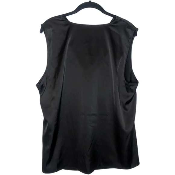 NWT INC Crewneck Draped Black Sleeveless Top, Size XL - Picture 5 of 5